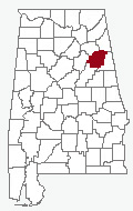 State of Alabama Calhoun Highlighted